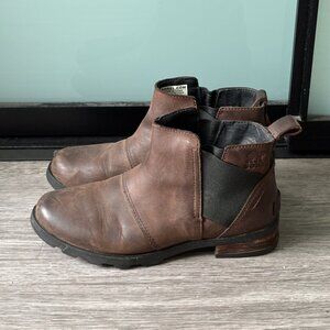 Sorel Emelie Chelsea Ankle Boots - Brown Size 6.5